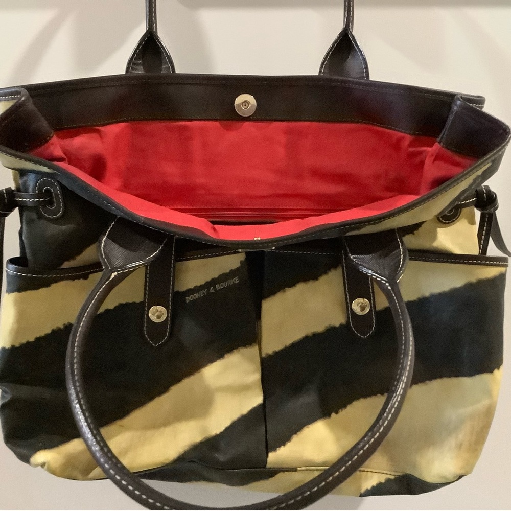 Dooney Bourke zebra print shopper tote